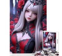 Puzzle da 1000 pezzi per adolescenti ragazza anime in abito rosso giocattolo decorazione da parete regalo di compleanno gioco pratico interessante riduzione dello stress dimensioni 38x52cm