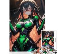 Puzzle da 1000 pezzi per adolescenti ragazza anime in abito verde giocattolo educativo ottimi regali e giocattoli gioco rompicapo allena il tuo cervello e le tue mani dimensioni 50x75cm