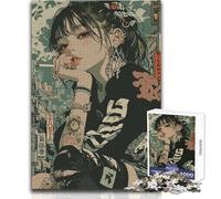 Puzzle da 1000 pezzi per adolescenti, ragazza anime in ambiente urbano, divertimento in famiglia e serata di giochi, sfida difficile, ottimo regalo, dimensioni 50x75cm