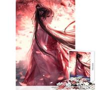Puzzle da 1000 pezzi per adolescenti ragazza anime in kimono rosso giocattolo educativo fantastici regali e giocattoli giochi rilassanti che aiutano a esercitare il cervello dimensioni 50x75cm