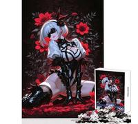 Puzzle da 1000 pezzi per adolescenti ragazza anime in un ambiente floreale rosso giocattolo educativo regalo per donne e uomini gioco rompicapo collezione di artisti belle arti dimensioni 38x26cm