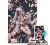 Puzzle da 1000 pezzi per adolescenti, ragazza anime in un roseto, gioco educativo, allena la mente e la manualità, regalo per amici e familiari 38x26cm