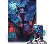 Puzzle da 1000 pezzi per adolescenti Ragazza anime pipistrello al chiaro di luna Giocattoli educativi Migliorare l'amore tra le coppie 52x38cm