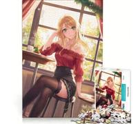 Puzzle da 1000 pezzi per adolescenti, ragazza anime sexy in calze, gioco rilassante, stimolante da completare, regalo di Natale o compleanno 38x52cm