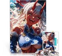 Puzzle da 1000 pezzi per adolescenti Ragazza anime sorridente Oni Giochi educativi con pezzi completamente interconnessi di forma casuale 52x38cm