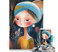 Puzzle da 1000 pezzi per adolescenti ragazza astratta ingenua con perla stile arte moderna giochi educativi assemblaggio di modelli collezione d'artista belle arti 38x26cm