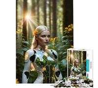 Puzzle da 1000 pezzi per adolescenti ragazza bionda robot nella foresta Giocattolo avvincente per coltivare la pazienza Giochi divertenti per tutta la famiglia Ottimo regalo e giocattolo (38x52cm)