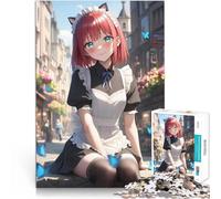 Puzzle da 1000 pezzi per adolescenti Ragazza cameriera anime in città Giochi Giocattoli Regalo Giocattoli per la decorazione della casa 52x38cm