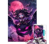 Puzzle da 1000 pezzi per adolescenti ragazza che cavalca un pipistrello luna di sangue gioco per famiglie sfida per l'intelligenza giocattolo avvincente regalo di Babbo Natale segreto migliora