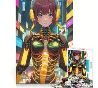 Puzzle da 1000 pezzi per adolescenti, ragazza cibernetica anime, antistress, decorazione per la casa, collezione d'artista, belle arti 38x26cm