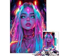 Puzzle da 1000 pezzi per adolescenti ragazza con cristalli al neon giocattolo puzzle per adulti decorazione da parete migliora la memoria regalo per amici e familiari (dimensioni 38x52cm)