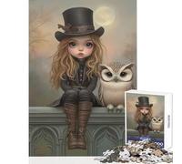 Puzzle da 1000 pezzi per adolescenti ragazza con gufo in stile steampunk giocattoli per la decorazione della casa regali di Babbo Natale segreto gioco rompicapo collezione di artisti belle arti