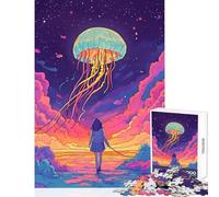 Puzzle da 1000 pezzi per adolescenti ragazza con meduse in un paesaggio da sogno giocattoli antistress regalo per compleanni gioco educativo aiuta a esercitare il cervello (dimensioni 50x75cm)