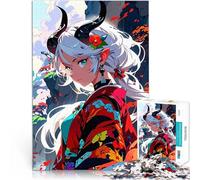Puzzle da 1000 pezzi per adolescenti Ragazza demone anime in kimono Regali di giochi impegnativi Regalo di compleanno, regali, arte murale 50x70cm