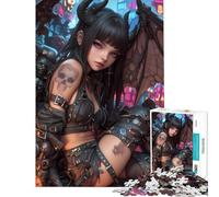 Puzzle da 1000 pezzi per adolescenti ragazza demone arte cyberpunk difficile e stimolante decorazione perfetta gioco educativo per ragazzi dai 14 anni in su 38x26cm