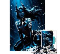 Puzzle da 1000 pezzi per adolescenti ragazza demone blu con corna gioco educativo sfida rilassante analisi e logica ottimo regalo e giocattolo (dimensioni 38x52cm)