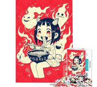 Puzzle da 1000 pezzi per adolescenti Ragazza demone che mangia ramen con fantasmi Puzzle da 1000 pezzi per la decorazione della casa giochi di analisi e logica compleanno (75x50cm)