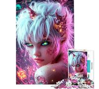 Puzzle da 1000 pezzi per adolescenti ragazza demone cyberpunk gioco rompicapo per adulti taglio di precisione difficile e stimolante (dimensioni 50x75cm)