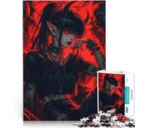 Puzzle da 1000 pezzi per adolescenti Ragazza demone dagli occhi rossi Difficile e sfidante Migliorare l'amore tra le coppie 52x38cm