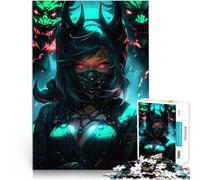 Puzzle da 1000 pezzi per adolescenti Ragazza demone dagli occhi rossi Giocattoli antistress perché è ideale come regalo per tutta la famiglia 75x50cm