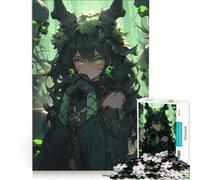 Puzzle da 1000 pezzi per adolescenti "Ragazza demone dagli occhi verdi", decorazione da parete, passatempo ideale per le vacanze a casa, per rafforzare l'amore tra le coppie 50x75cm