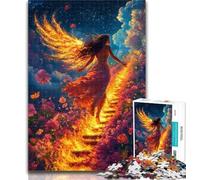 Puzzle da 1000 pezzi per adolescenti, ragazza di fuoco con le ali, puzzle per adulti, antistress, per ammazzare il tempo in casa, per migliorare l'amore tra coppie, 26x38cm