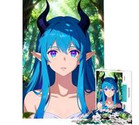 Puzzle da 1000 pezzi per adolescenti ragazza elfa anime con corna nella foresta gioco rilassante giocattolo avvincente per coltivare la pazienza ottimo per gli amanti dei giochi taglio di precisione