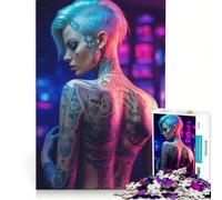 Puzzle da 1000 pezzi per adolescenti, ragazza erotica con tatuaggi, gioco educativo, gara di velocità manuale, gioco di sfida unico 38x52cm