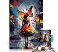 Puzzle da 1000 pezzi per adolescenti Ragazza farfalla perduta Vacanza a casa: uccidere il tempo con poster abbinato e foglio di quiz 52x38cm