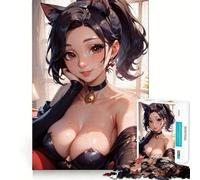 Puzzle da 1000 pezzi per adolescenti,ragazza gatto,selfie sexy,taglio netto,gioco cognitivo divertente,gioco per il tempo libero,decorazione natalizia per la casa (38x52cm)