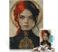 Puzzle da 1000 pezzi per adolescenti Ragazza gotica dai capelli rossi Giochi educativi fai da te Migliorare l'amore tra le coppie 38x26cm