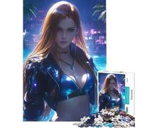 Puzzle da 1000 pezzi per adolescenti ragazza in bikini anime di notte sfida educativa giochi rilassanti per le vacanze a casa per ragazzi dai 14 anni in su (50x75cm)