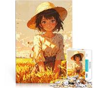 Puzzle da 1000 pezzi per adolescenti Ragazza nel campo di grano Gioco intellettuale giocattolo Giocattoli per la decorazione della casa 75x50cm