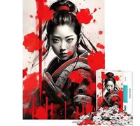 Puzzle da 1000 pezzi per adolescenti ragazza samurai arte giapponese stimola la mente ideale per l'esercizio fisico perfetto per donne e famiglie dai 14 anni in su Dimensioni 38x52cm