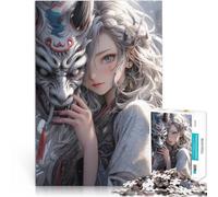 Puzzle da 1000 pezzi per adolescenti Ragazza Samurai Drago Allena il tuo cervello e le tue mani Lista dei desideri con Babbo Natale 50x70cm