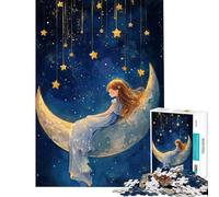 Puzzle da 1000 pezzi per adolescenti ragazza sulla luna crescente difficile e stimolante per il divertimento in famiglia gioco divertente per ragazzi dai 14 anni in su gioco di puzzle offerto 50x75cm