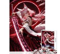 Puzzle da 1000 pezzi per adolescenti ragazza volpe anime con spada gioco rilassante migliora la memoria giocattolo decorativo per la casa allena la mente e le mani (38x26cm)