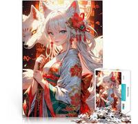 Puzzle da 1000 pezzi per adolescenti ragazza volpe kitsune geisha Taglio di precisione Ogni pezzo è unico - Gioco divertente e stimolante per tutta la famiglia 52x38cm