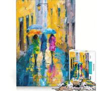 Puzzle da 1000 pezzi per adolescenti "Ragazze che camminano in un giorno di pioggia" gioco rompicapo difficile e stimolante ideale come regalo per tutta la famiglia 38x52cm