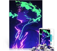 Puzzle da 1000 pezzi per adolescenti Ragazzo anime con fiamme al neon Giocattoli fai da te è ideale come regalo per tutta la famiglia 38x26cm