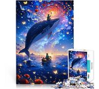 Puzzle da 1000 pezzi per adolescenti Ragazzo balena nel cielo sognante Gioco rompicapo Attività divertenti a casa, regali di compleanno, regali di viaggio, 38x26cm