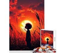 Puzzle da 1000 pezzi per adolescenti ragazzo che ammira il tramonto in un campo decorazioni per la casa giocattoli idee regalo per giochi educativi allena il tuo cervello e le tue mani 50x75cm