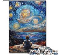Puzzle da 1000 pezzi per adolescenti "Ragazzo sotto le stelle", allena il tuo cervello e le tue mani, regali di compleanno unici per ragazzi dai 14 anni in su (dimensioni 50x75cm)