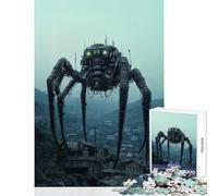 Puzzle da 1000 pezzi per adolescenti ragno meccanico nel villaggio giocattoli antistress opera d'arte gioco rompicapo con poster abbinato e foglio di quiz dimensioni 38x26cm