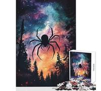 Puzzle da 1000 pezzi per adolescenti Ragno nel cielo notturno Giocattoli antistress Idee regalo Giochi educativi con poster abbinato e foglio di quiz Dimensioni 50x75cm