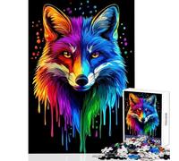 Puzzle da 1000 pezzi per adolescenti Rainbow Fox Pop Art Fox Co Giocattoli fai da te Ottimi regali e giocattoli Giochi rilassanti Decompressione intellettuale Dimensioni 50x75cm