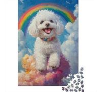 Puzzle Da 1000 Pezzi Per Adolescenti Rainbow Poodle Painting Puzzle Per Adulti Giochi Per Famiglie Regalo Di Compleanno Regali Per Amici E Familiari 38x26cm/1000pcs