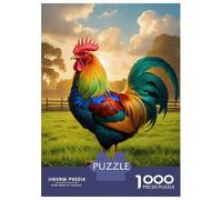 Puzzle Da 1000 Pezzi Per Adolescenti Rainbow Rooster at Sunrise Puzzle Per Adulti Gioco Pratico Decorazione Murale Regali Per Amici E Familiari 52x38cm/1000pcs