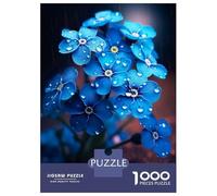 Puzzle Da 1000 Pezzi Per Adolescenti Rainy Blue Flower Puzzle Per Adulti Giochi Per Famiglie Un'opera D'arte Regali Unici Per Compleanno E Natale 70x50cm/1000pcs