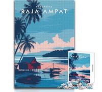 Puzzle da 1000 pezzi per adolescenti Raja Ampat Indonesia Divertimento in famiglia e serata di giochi Analisi e logica Regalo di compleanno Dimensioni 38x52cm